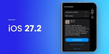 iPhone Duo zeigt die Softwareaktualisierung mit iOS 27.2 und dem Button zum Aktualisieren
