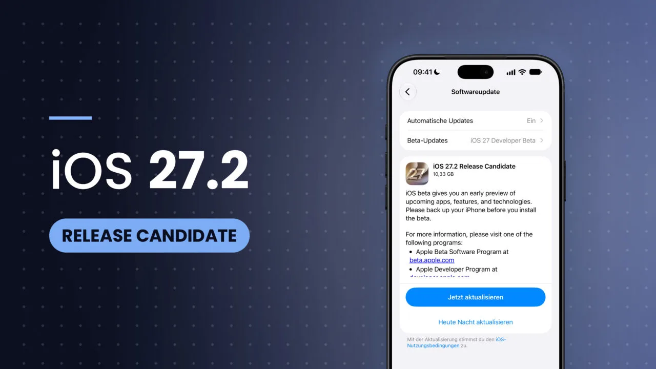 iOS 27.2 Release Candidate in der Softwareaktualisierung auf einem iPhone