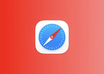 Safari Chrome Werbung: App-Icon von Safari auf rotem Farbverlauf
