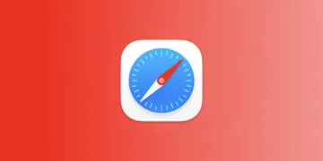 Safari Chrome Werbung: App-Icon von Safari auf rotem Farbverlauf
