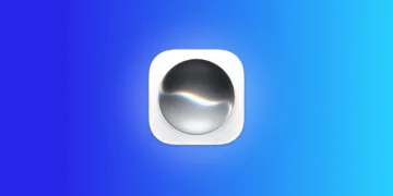 Siri AI: App-Icon von Siri mit silbern-schwarzer Kugel und Lichtwelle auf weißer Kachel vor blauem Farbverlauf