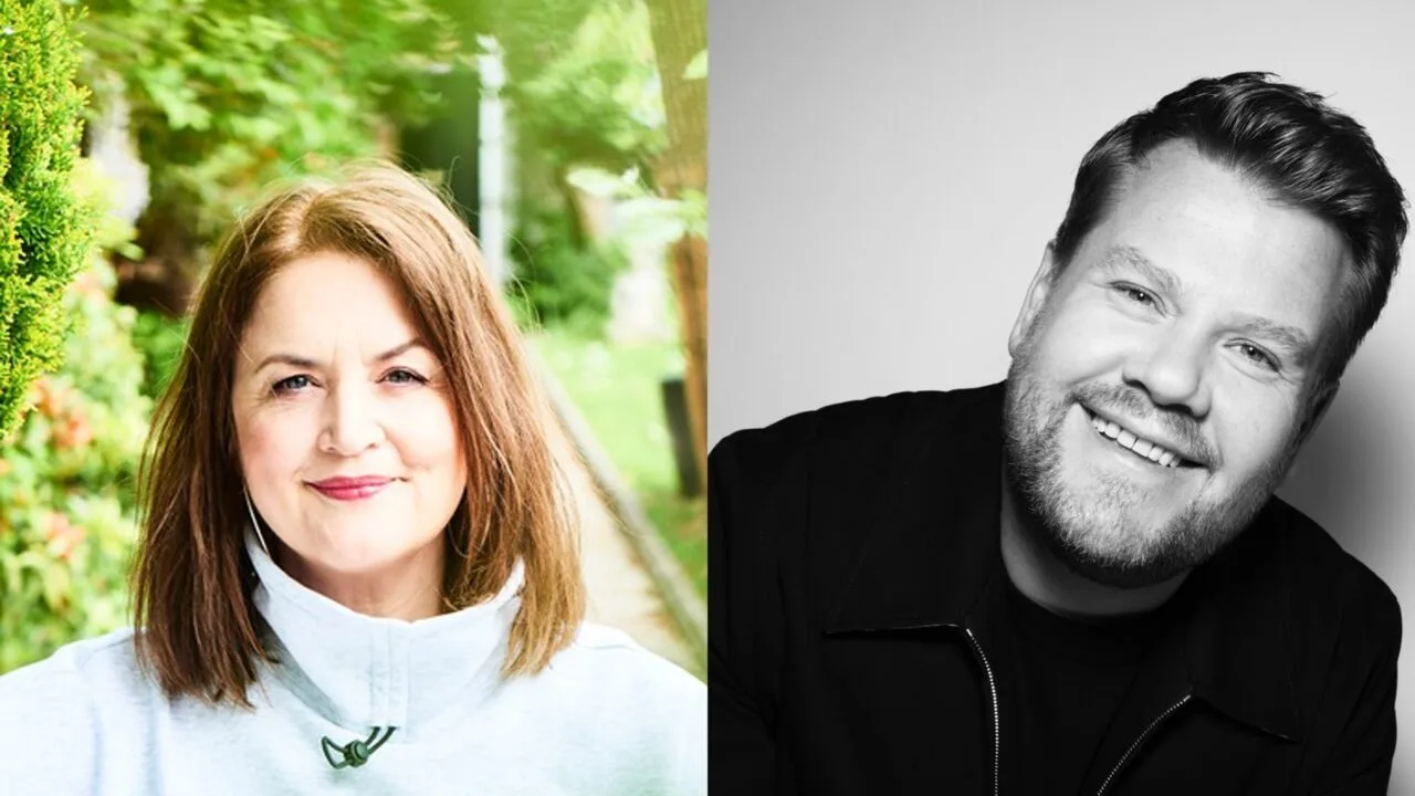 The Choir Apple TV: Porträts von Ruth Jones links und James Corden rechts nebeneinander